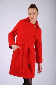 Женское пальто - Арт: 256 красный - Размеры: 42-44 46-48 50-52 54-56