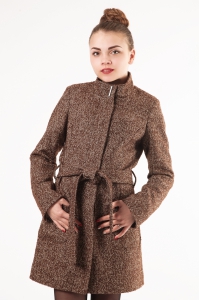 Женское пальто - Арт: 271 твид коричнево/б - Размеры: 44 50 
