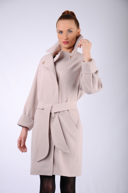 Женское пальто - Арт: 256 бежевый - Размеры: 46-48 50-52 54-56