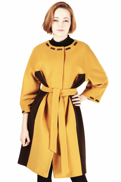 Женское пальто - Арт: 250 yellow - Размеры: 48 50 52 54 56 58 60