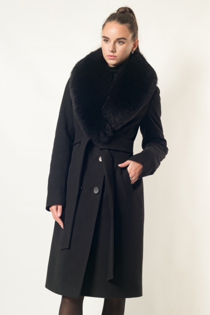 Приталенное пальто - Арт: 347z dublin чёрный - Размеры: 42 44 46 48 50 52 54