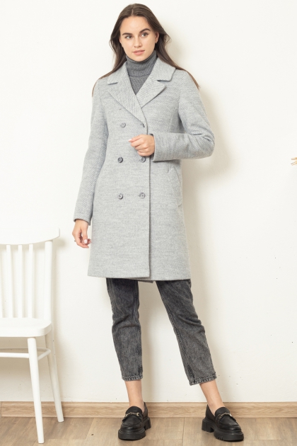 Пальто-пиджак - Арт: 364 серый - Размеры: 38 40 42 44 46 48 50 52 54